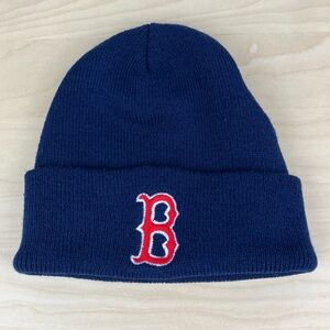 Vintage Boston Red Sox MLB Winter Beanie Hat Navy Blue Logo Twins Enterprise USA